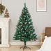 Flocked Pinecone Pre-Lit Artificial Christmas Tree With Auto Shaping – 1.2M/1.5M/1.8M/2.1M For Home, Hotel & Commercial Decor_voghion.com