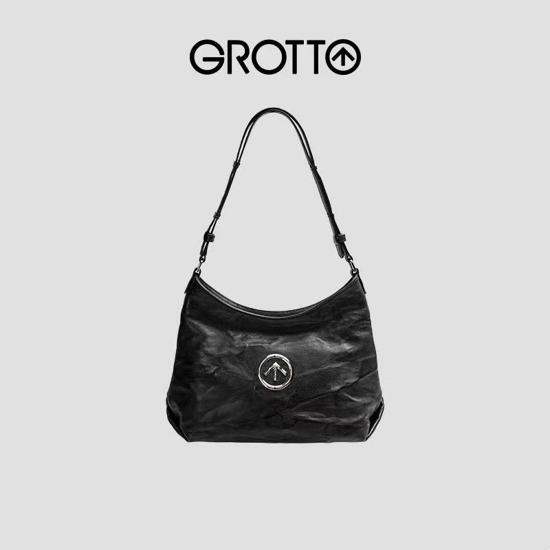 Borse da donna Borsa per la spazzatura Borsa a tracolla in pietra nera per madre e figlia Borsa a tracolla in pelle di pecora conciata al vegetale_voghion.com