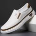 2024 Spring and Autumn New Men's Daily Casual Leather Shoes Men's Soft Leather Soft Bottom Lazy Slip-On Single Shoes Little White Shoes 356_voghion.com