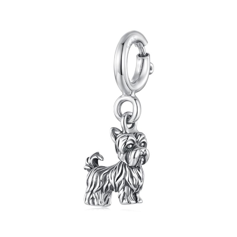 Ciondolo con medaglione Yorkshire Terrier in argento Sterling_voghion.com
