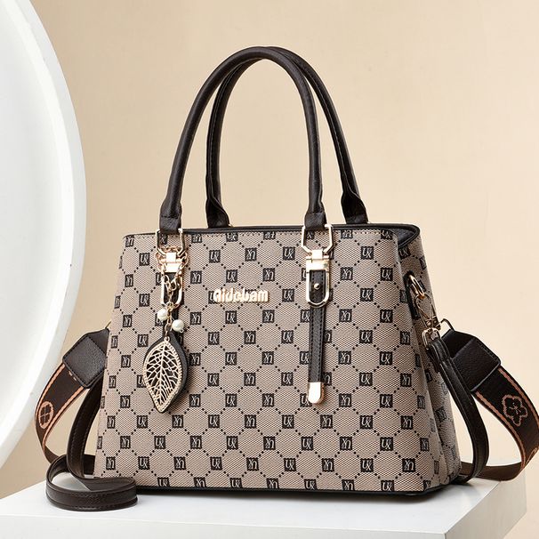 Borsa tote, motivo a quadri di grandi dimensioni, famosa borsa in stile western di Network, alla moda e versatile,_voghion.com