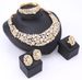 Aafrika helmed Kullatud Säravad Lilled Kristallidest Kaelakee Kõrvarõngad Käevõru Sõrmus Ehete Komplekt_voghion.com