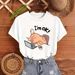 Women's Clothing Cute Cat Print Short Sleeved T Shirt Fashionable Casual T-Shirt_voghion.com