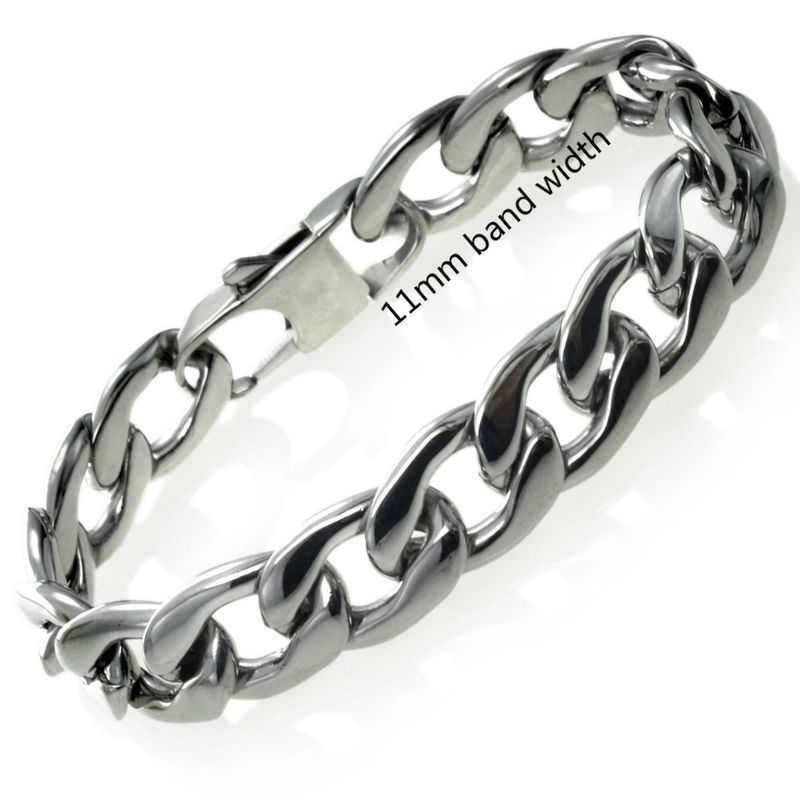 Men Bracelets  Color Curb Cuban Link Stainless Steel Bracelet for Women Men's Jewelry_voghion.com