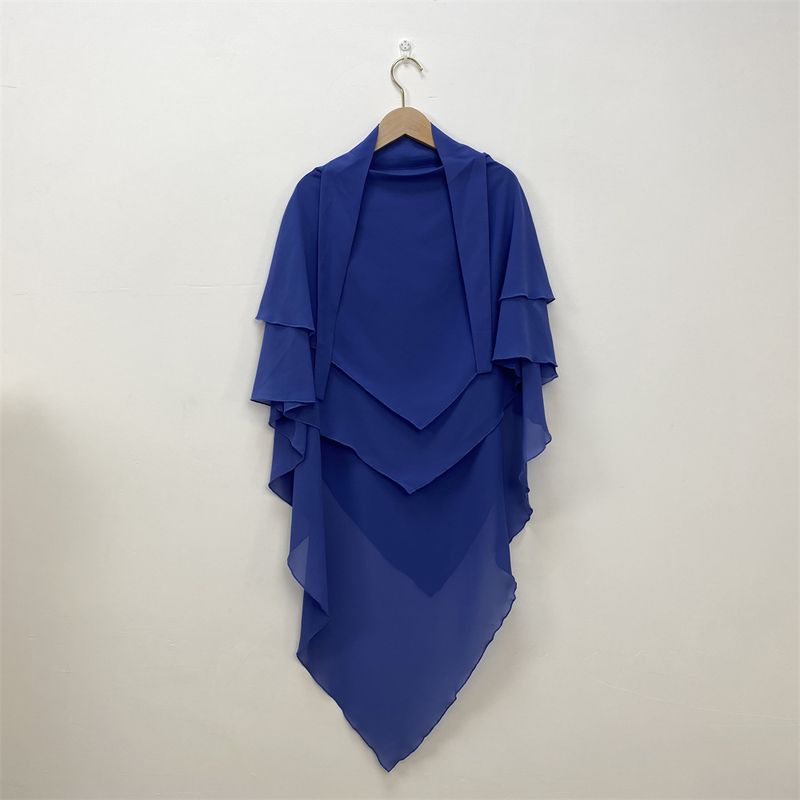 Einfarbiges Chiffon-Kopftuch Einfarbiges doppellagiges großes Kopftuch_voghion.com