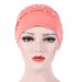 New Hexagonal Discounted Pile Hat Solid Color Beaded Baotou Hat Turban Hat in Stock_voghion.com