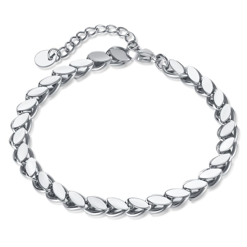 Women's Fashion Simple Bracelet Female Stainless High Grade Plain Chain All Match Gold Plated Titanium Steel Jewelry_voghion.com