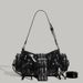 Borsa a tracolla da donna alla moda, con tracolla singola, stile motociclista, con cintura punk borchiata_voghion.com