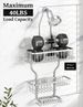 Aluminum Shower Organizer - 3 Baskets + 10 Hooks 18kg Load Wall/Suction Mount EU Bath_voghion.com