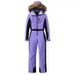 Macacão de esqui feminino de inverno com zíper e ajuste slim - macacão térmico à prova d'água para esportes ao ar livre e clima frio_voghion.com