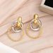 Damenschmuck Temperament Echt vergoldet Zweifarbige Ohrringe Modischer und vielseitiger High-End- und lichtechter Ohrschmuck_voghion.com