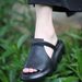 Top Layer Cowhide Wave Thick Sole Peep Toe Strap Casual Sandals_voghion.com