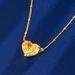 Collana semplice con diamanti gialli ad alto tenore di carbonio a forma di cuore geometrico per donna, in argento sterling S925 placcato oro bianco_voghion.com