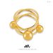 Anello versatile personalizzato retrò, anello a più strati con linea a spirale, anello per indice in acciaio al titanio placcato oro con perlina rotonda in oro_voghion.com