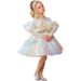 Robe de princesse pour enfants, robe de soirée en fil pelucheux, modèle de défilé, robe de demoiselle d'honneur, petit costume de performance coloré_voghion.com