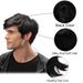 Synthetic Clip-in Wigs For Men, Black Side Parted Short Straight Hair, Fashionable Chemical Fiber Headpiece, High Temperature Wire_voghion.com