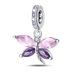 Gioielli da donna originali Pan's Bee Libellula Farfalla Quadrifoglio Ciondolo Zircone Gioielli fai da te Bracciale Ciondolo in argento 925 placcato rame Perline_voghion.com