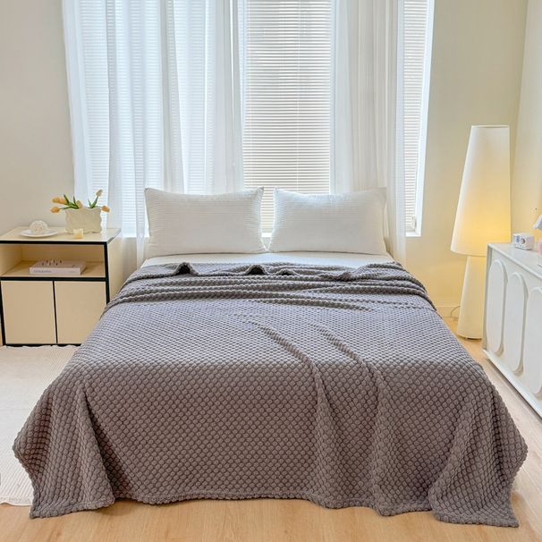 Fleece Blanket Ultra Soft Milk Velvet Throw With Jacquard Pattern Plush Thermal Blanket For Bed Couch_voghion.com