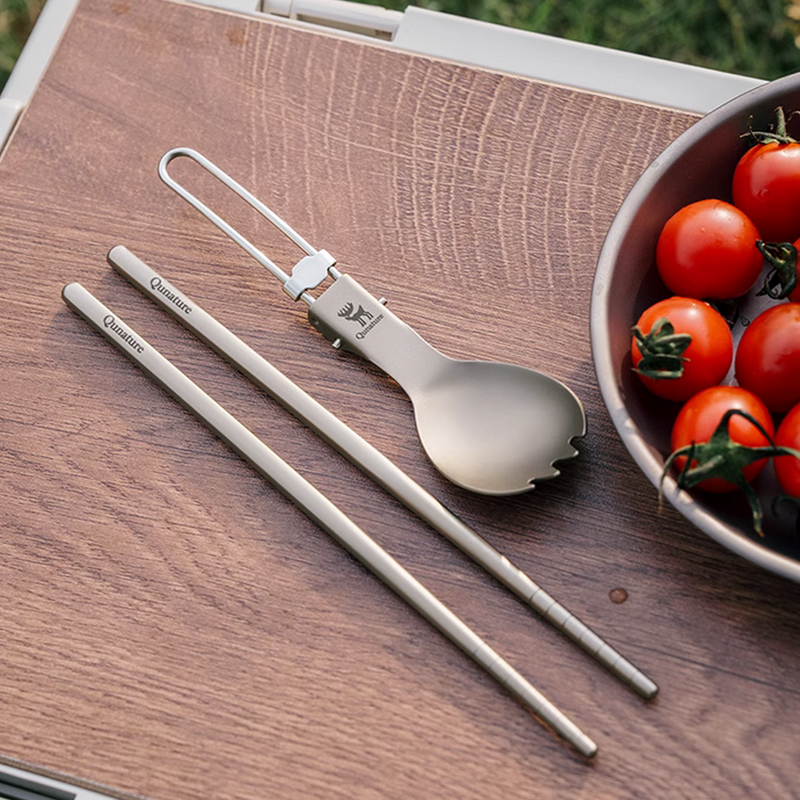 Qunature Outdoor Camping Portable Posate Set 2/4/6 Pezzi con Borsa_voghion.com