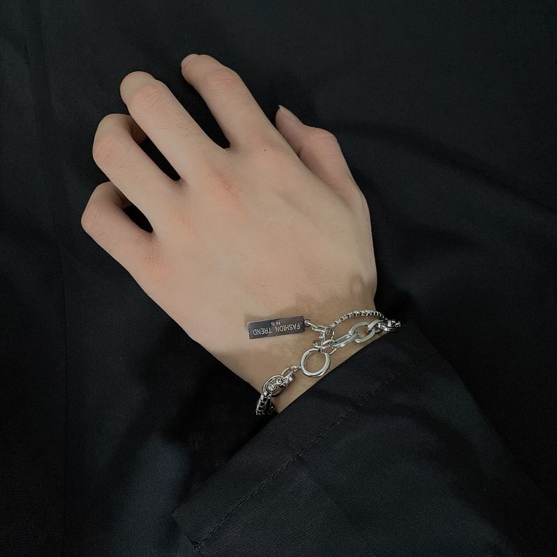 Hip Hop Trend Multi-layer Titanium Steel Bracelet For Men Women, Japanese Korean Instagram Street Minimalist And Cool_voghion.com