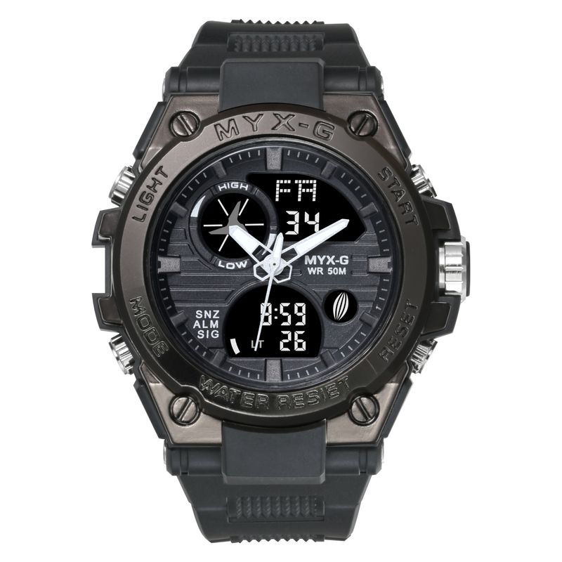 Elektronisk ur Koreansk udgave Multifunktionel Ungdom Udendørs Sport Glød Studerende Quartz Dobbelt Display_voghion.com