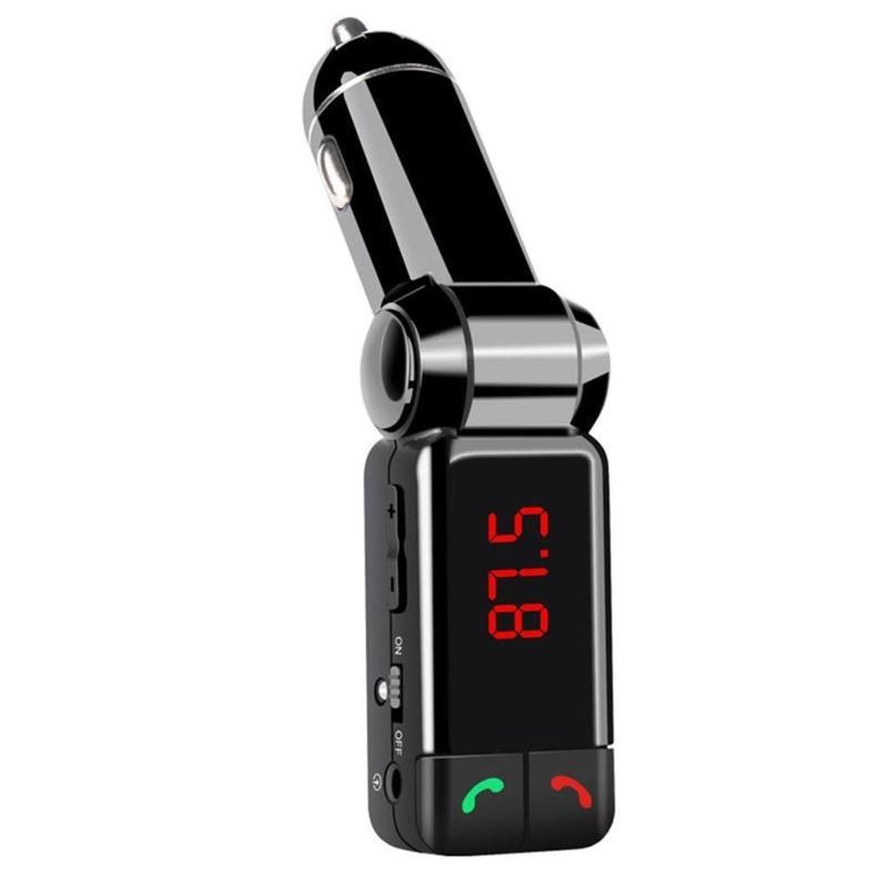 LCD automašīnas komplekts Bluetooth FM raidītājs MP3 atskaņotājs 3,5 mm papildu USB lādētājs brīvroku režīmā_voghion.com