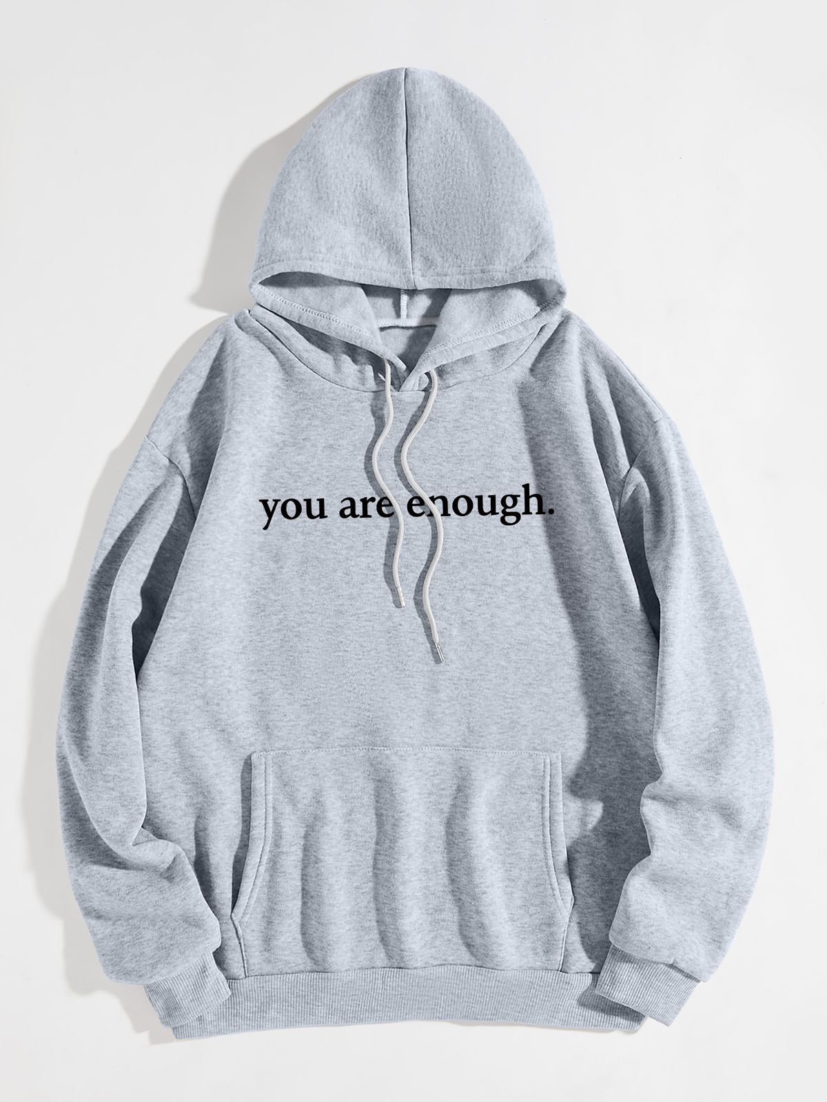 Women's hoodie plain color letter-printed hoodie Oversized_voghion.com