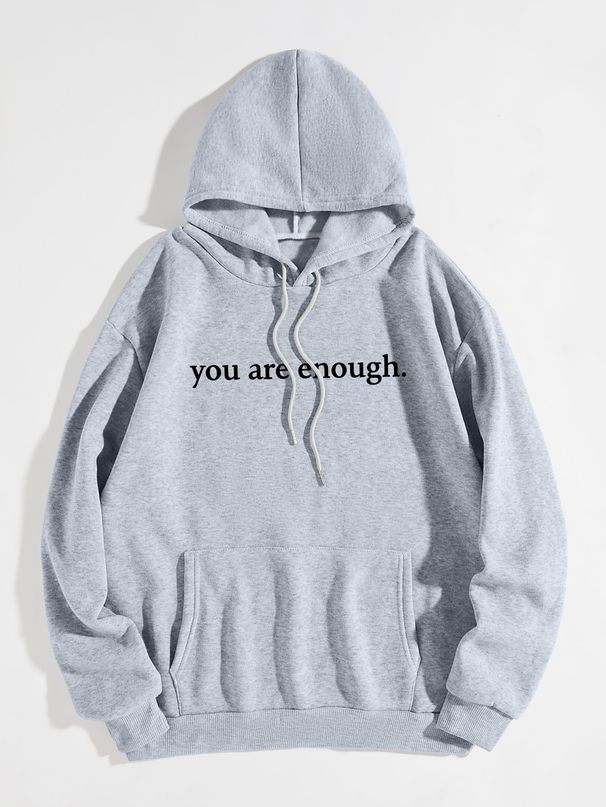 Women's hoodie plain color letter-printed hoodie Oversized_voghion.com