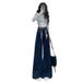 Weite Jeans Damen Frühling und Herbst 2025 Neue lockere Mode elastische Super Fire Lazy Denim Blue Straight Pants_voghion.com