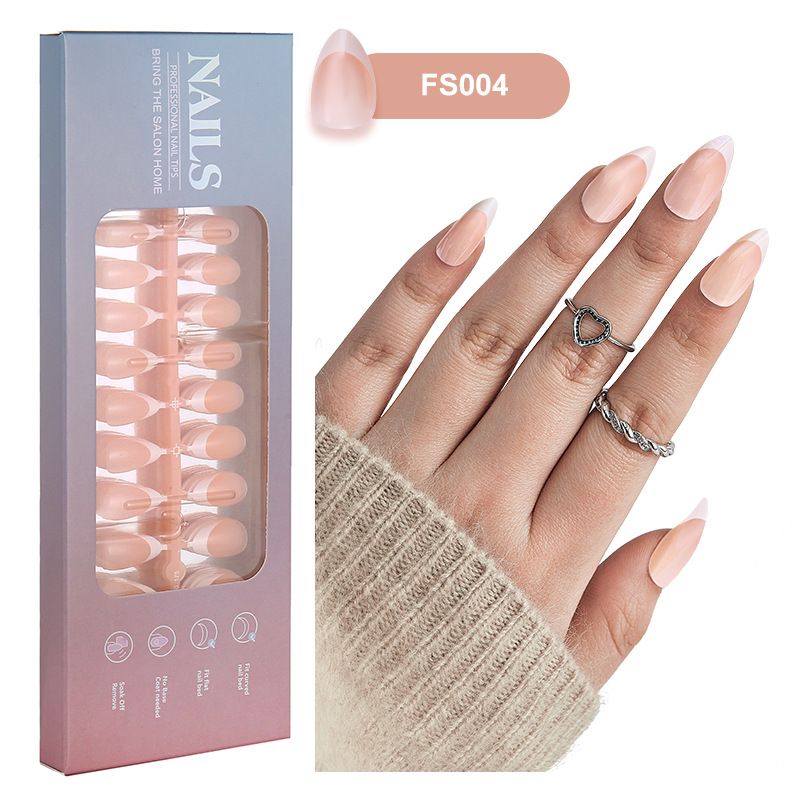 Skönhet Hälsa Nagelark Utrikeshandel Naglar Franska Nagelark Nagellapp Korta Mandelnagelark Förpackad 150_voghion.com