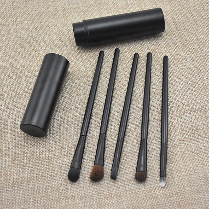 Set di 5 pennelli per occhi per principianti con ombretto in pelo di pony in marmo portatile_voghion.com