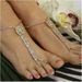 New accessory beach rhinestone women's ankle chain barefoot sandals with AB diamond toe embellishment_voghion.com