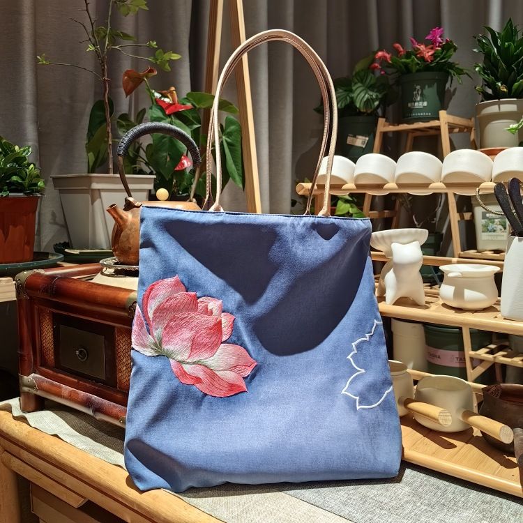 【Commande】Sac à main en toile brodé Suzhou pour femme, style chinois_voghion.com