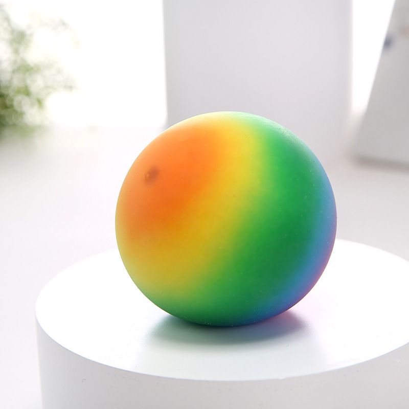 Foam Squishies Rainbow Flour Ball Venting Ball Decompression Toy Slow Rebound Pinching Music Decompression Ball Pinching Portable Pinching Music_voghion.com