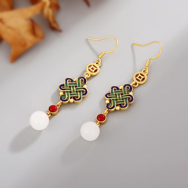 Ancient With Horse Face Skirt Women New Chinese Style Hanfu Earrings Cheongsam High-end Mosquito Coil Ear Clips_voghion.com