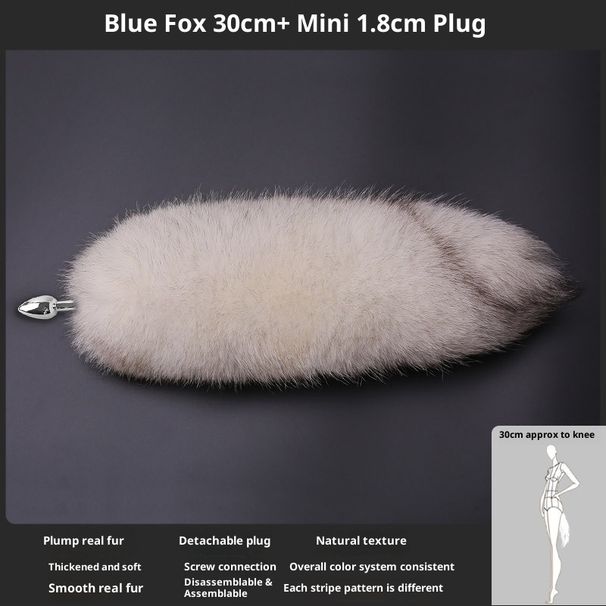 LuvBox Coda di Volpe Plug Anale Staccabile Vera Pelliccia Mini Piccola Taglia Perline di Metallo per Adulti Abbigliamento Erotico per Donne_voghion.com