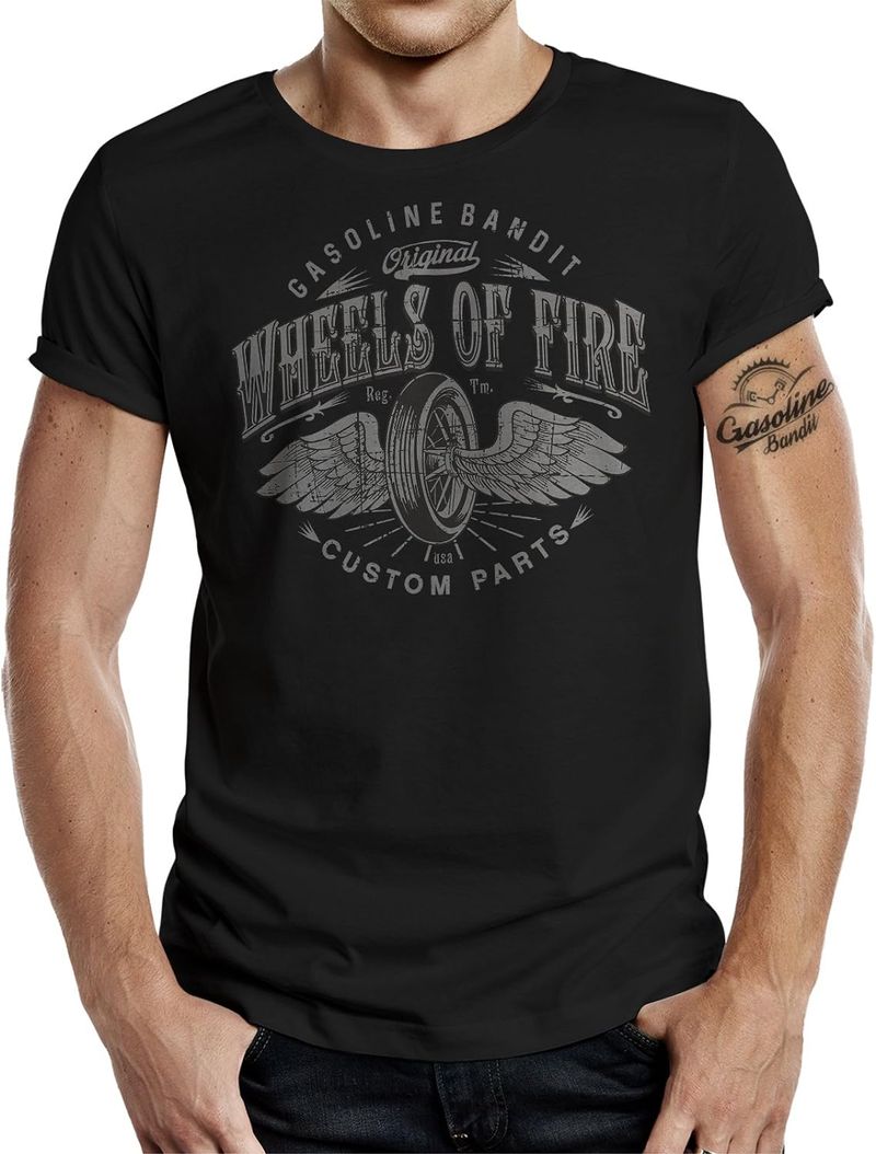 Maglietta originale Biker Racer Ruote in fiamme_voghion.com