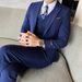 Men's Slim Fit Wedding Suit – Single/Double-Breasted Blue Groom Suit With Vest & Trousers_voghion.com