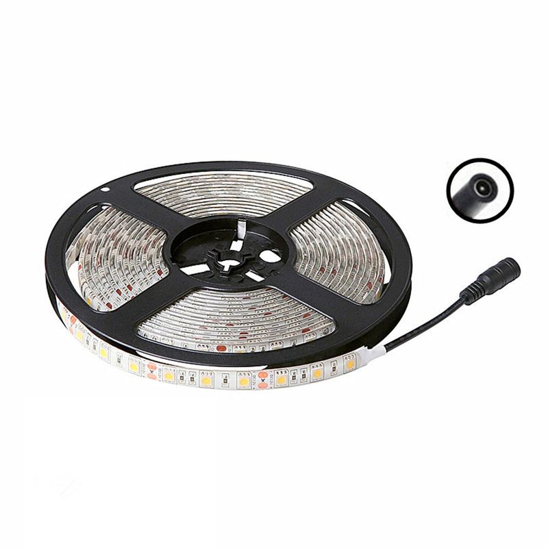 24 V 5 m LED-Lichtleiste SMD5050 LEDs, selbstklebende Rückseite, warmweiße Farbe, unter dem Schrank_voghion.com