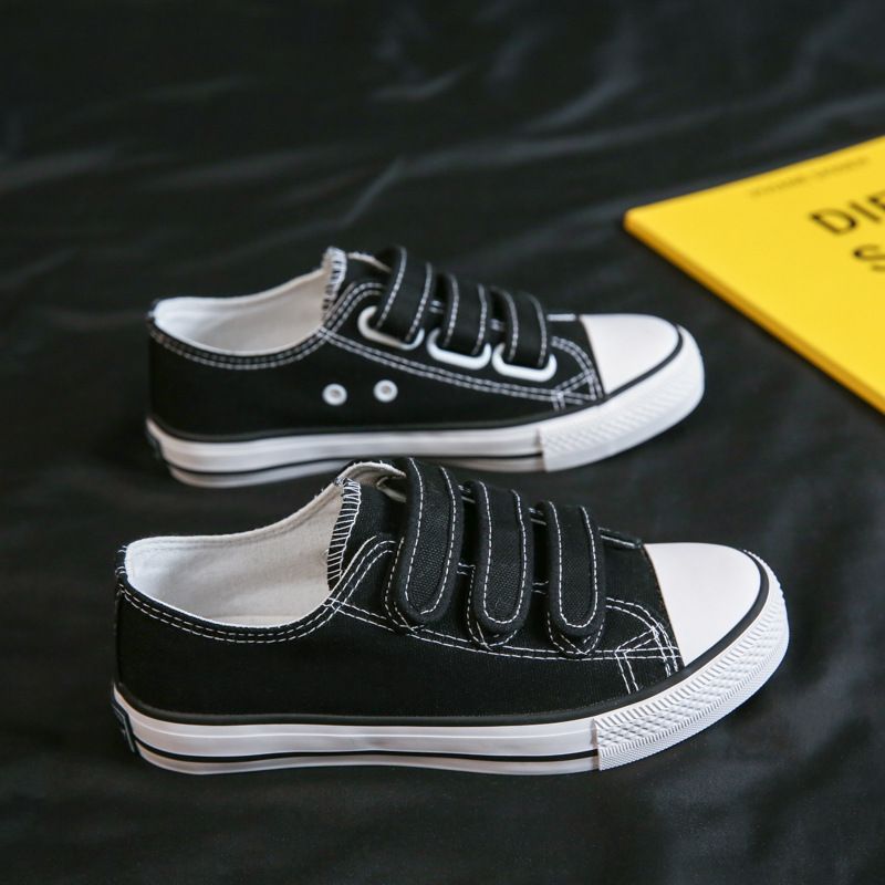 New low-top shoes Velcro canvas shoes female student board shoes lazy little white shoes_voghion.com