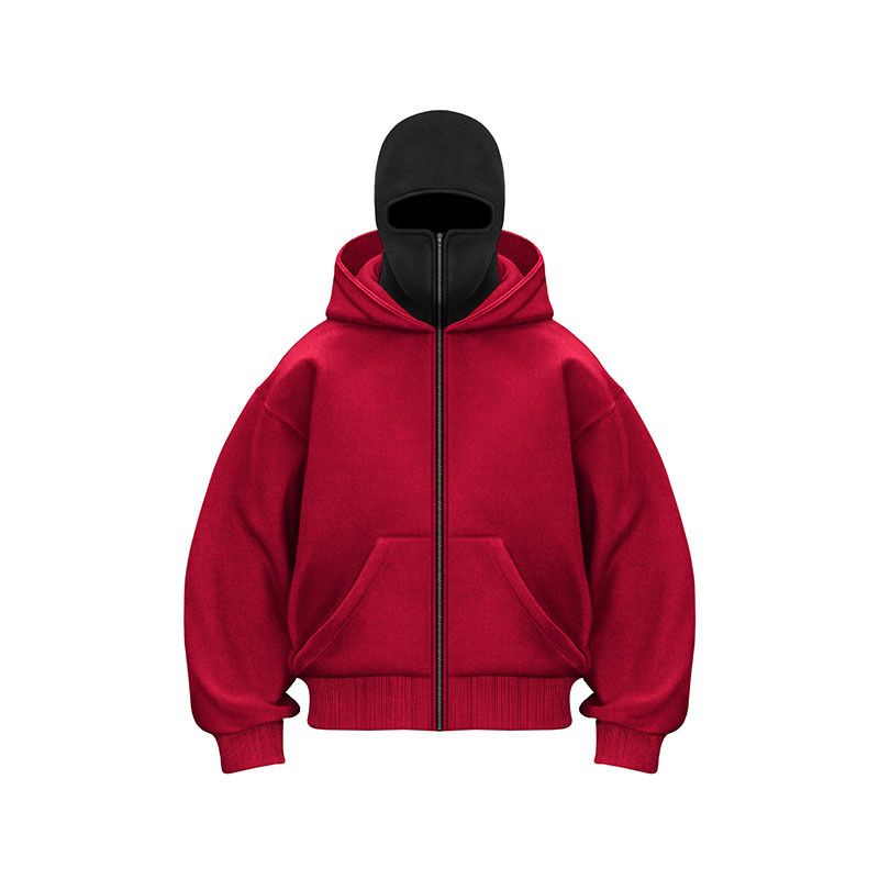 ​Unisex Y2K Hoodie With Double Hood & Fleece Lining - Trendy Oversized Streetwear For Men & Women (White, Gray, Black, Red)​_voghion.com