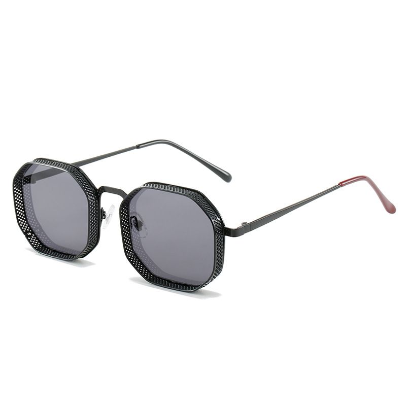 Occhiali da sole poligonali retrò steampunk in metallo occhiali da sole da uomo e da donna all'ingrosso y2k_voghion.com