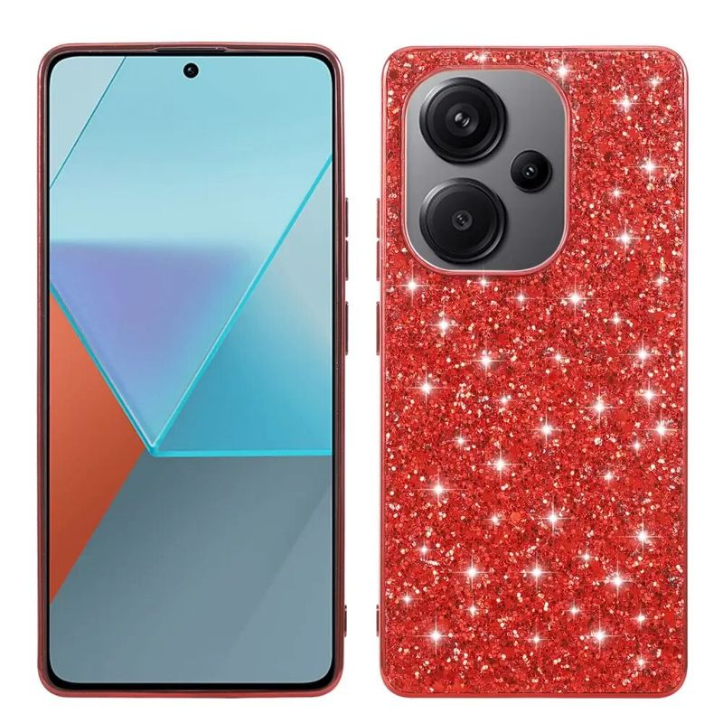 Para Xiaomi Note 13 Funda rígida de PC brillante con purpurina fina Funda protectora trasera para Redmi Note13 Pro 4G Shell_voghion.com