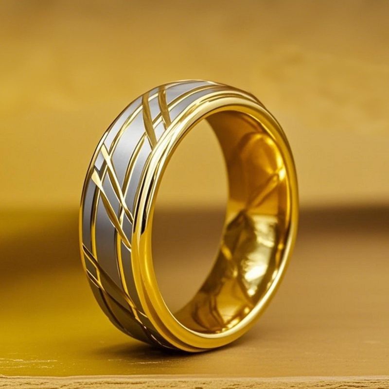 Nuovo anello da uomo in acciaio tungsteno twill lucido, design minimalista, 8 mm_voghion.com