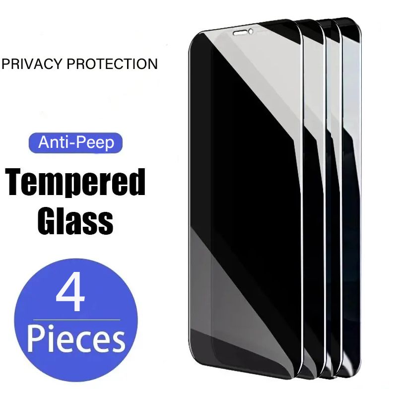 4 Stuks Anti Spy Privacy Bescherming Gehard Glas Film Voor Iphone 15 14 13 12 Mini 11 Pro X xs Max Xr Helder Scherm_voghion.com