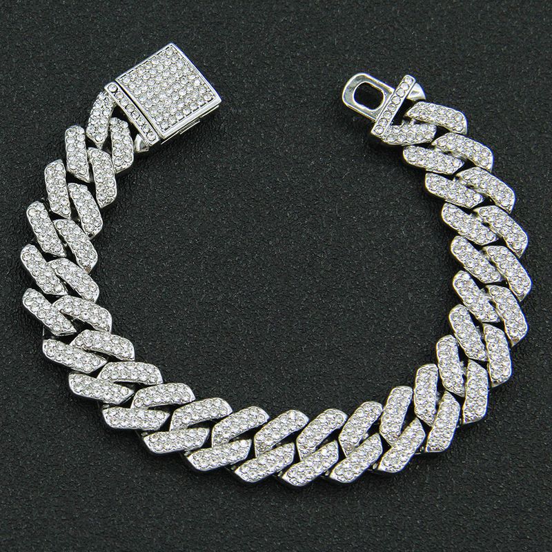 Herrenschmuck Hochwertiger Edelstahl 14MM Breite Rautenförmige Kubanische Kette_voghion.com