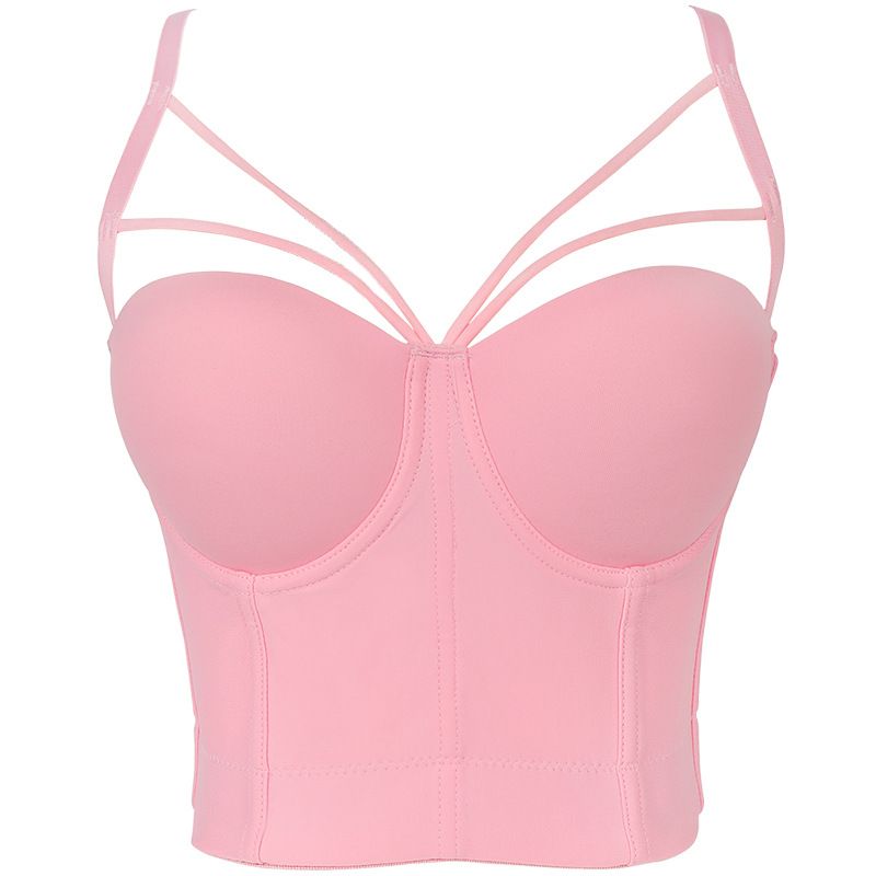 Damen rutschfeste Dreiecks-Camisole-Weste, formendes Mieder, sexy mit Bügel, rückenfrei, Wickelbrust am Tag. Immer tragbar_voghion.com
