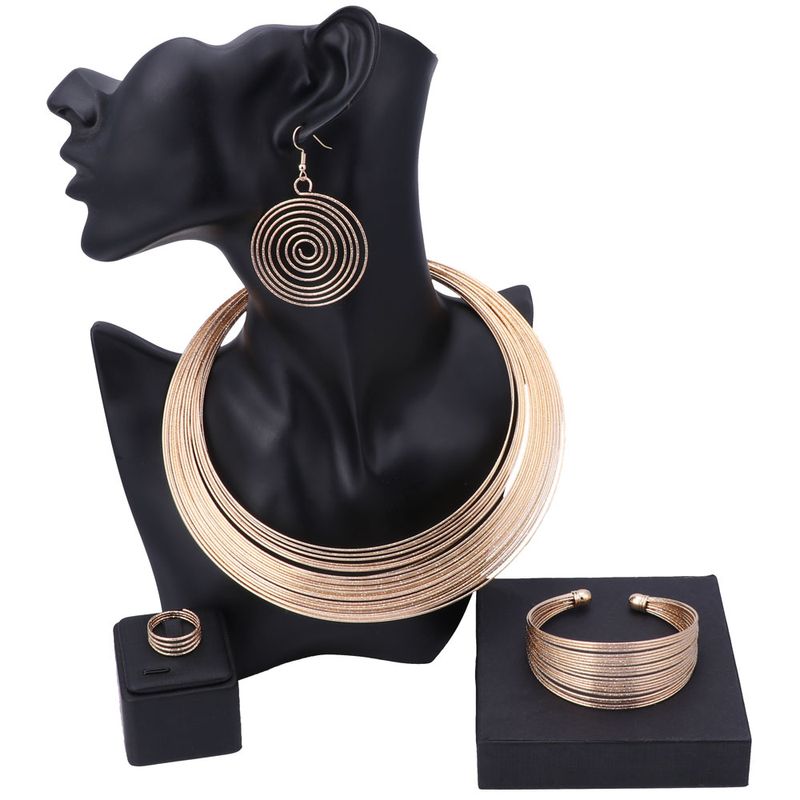 Dubai  Jewelry Sets For Women Nigerian Wedding African Beads Necklace Earring Bangle Ring Accessories Set_voghion.com