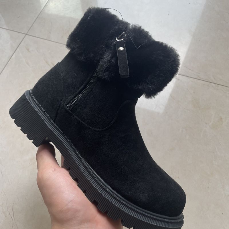 Large-size snow boots women's new autumn and winter short boots with wool and thick wear cotton shoes_voghion.com