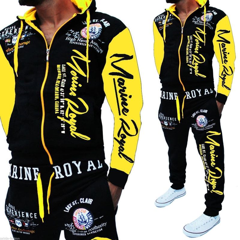 Men's Fashion Two-Piece Set Sweatshirt And Pants Hoodie Tracksuit_voghion.com